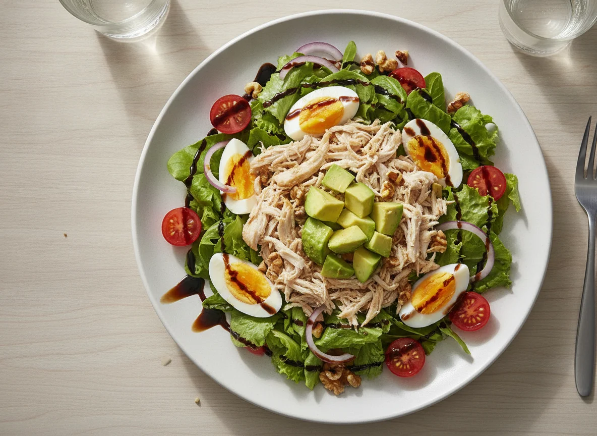 Salada de Frango com Ovo e Abacate photo