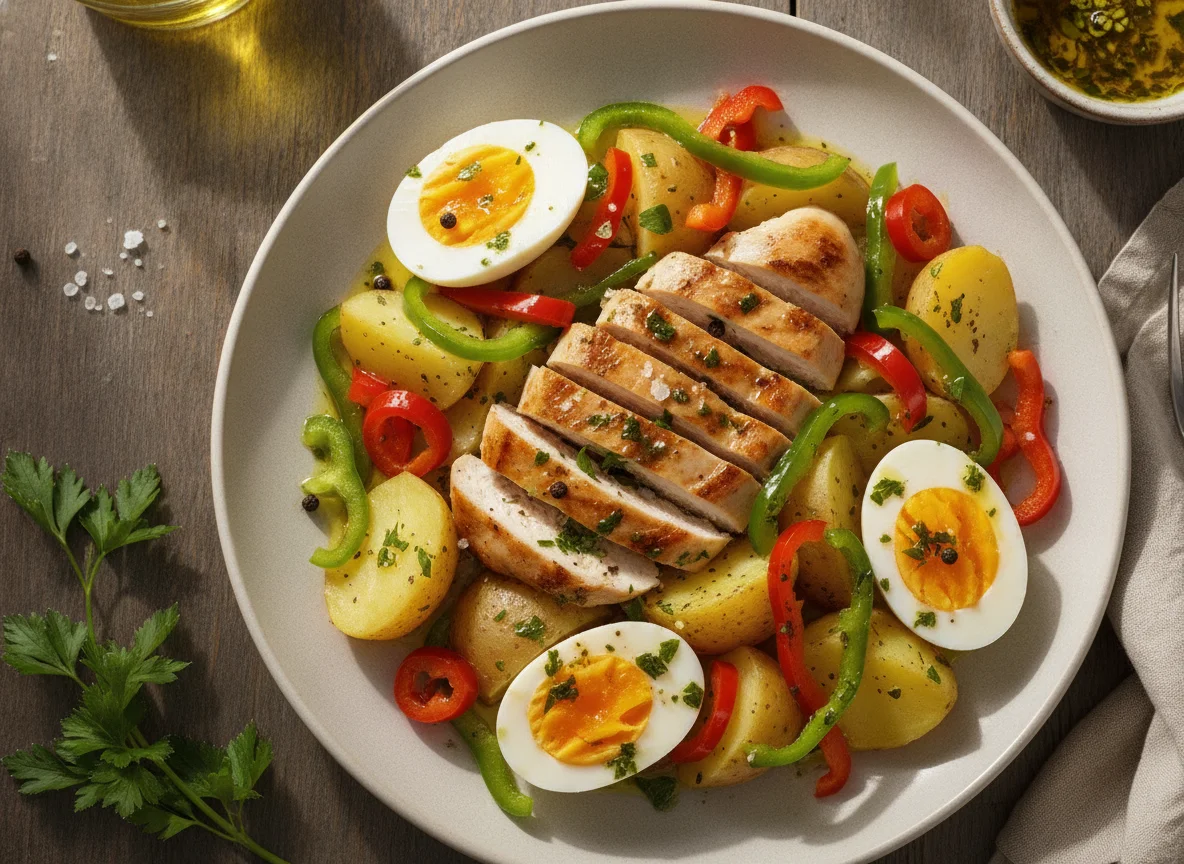 Salada de Frango com Ovo e Batata photo