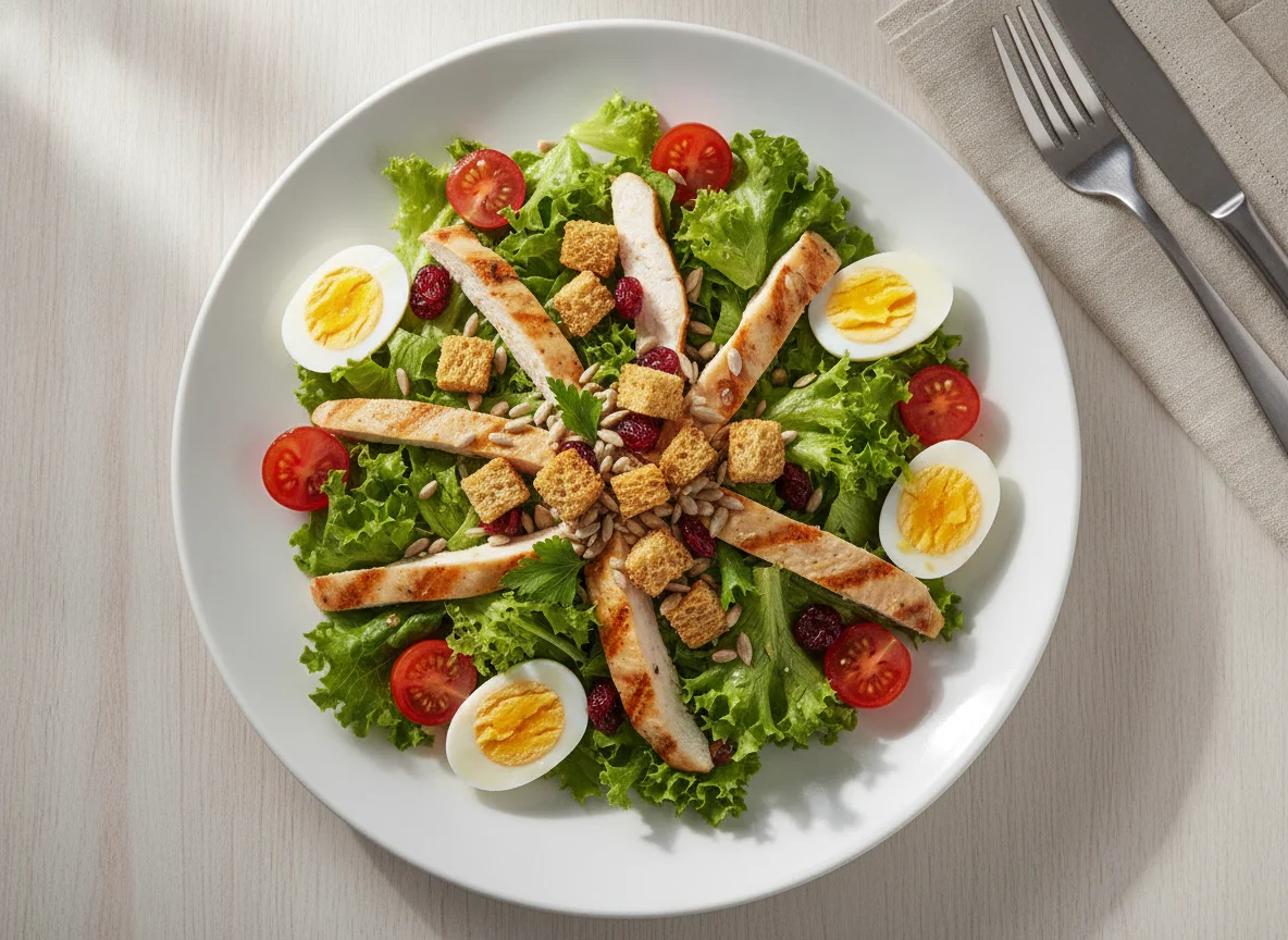 Salada de Frango com Ovo e Tomate photo