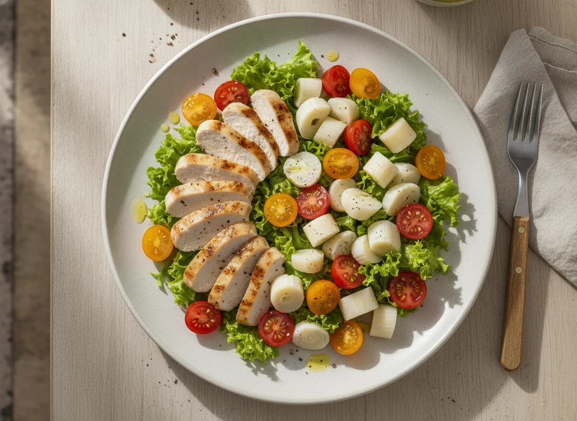 Salada de Frango com Palmito e Tomate Cereja photo