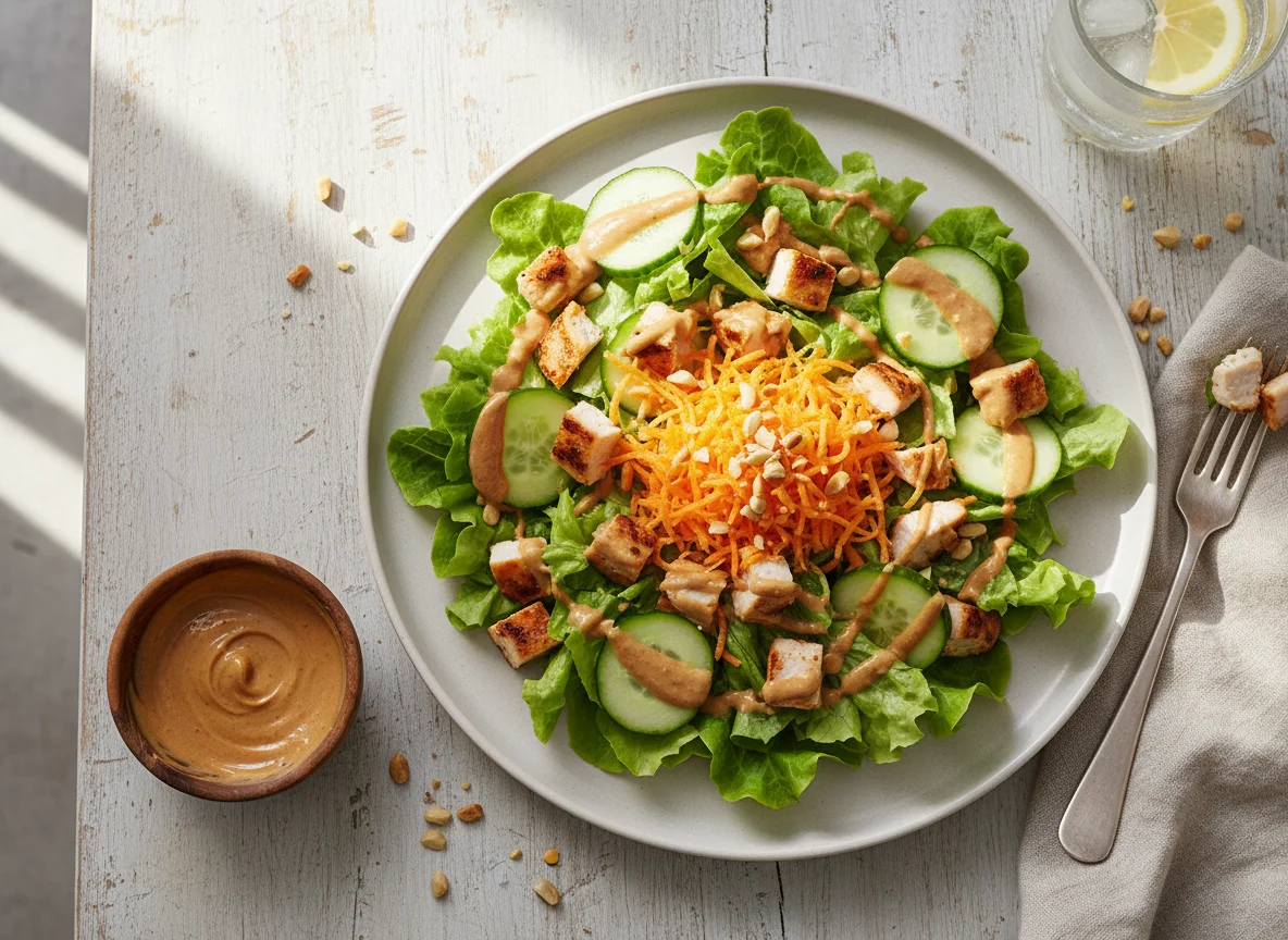 Salada de frango com pepino e cenoura photo