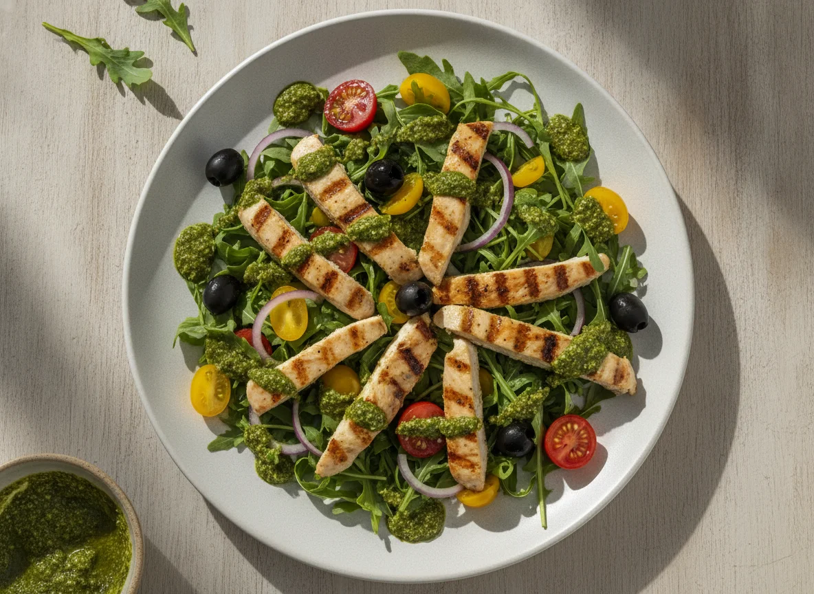 Salada de Frango com Pesto e Vegetais photo