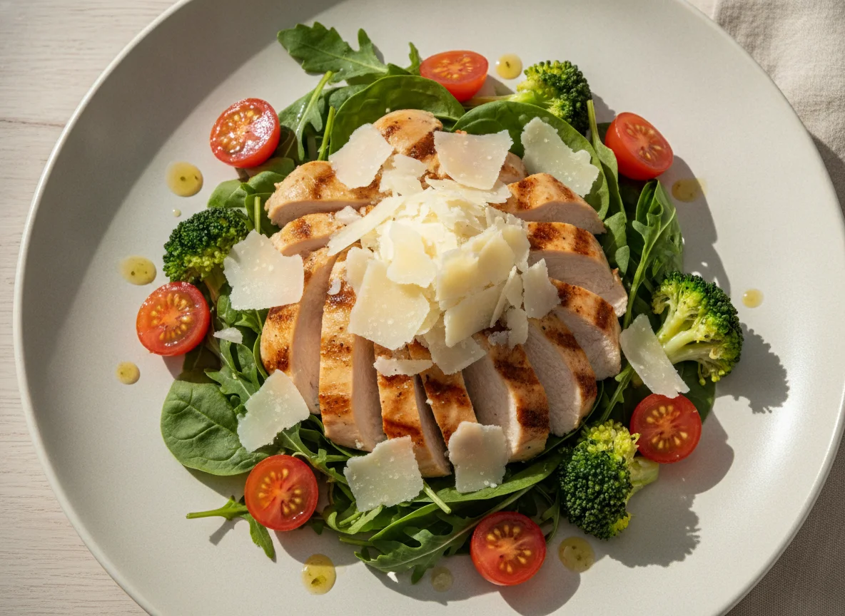Salada de Frango com Queijo e Vegetais photo