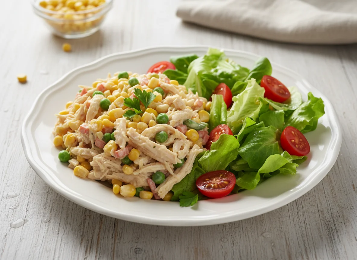 Salada de frango com salada verde photo