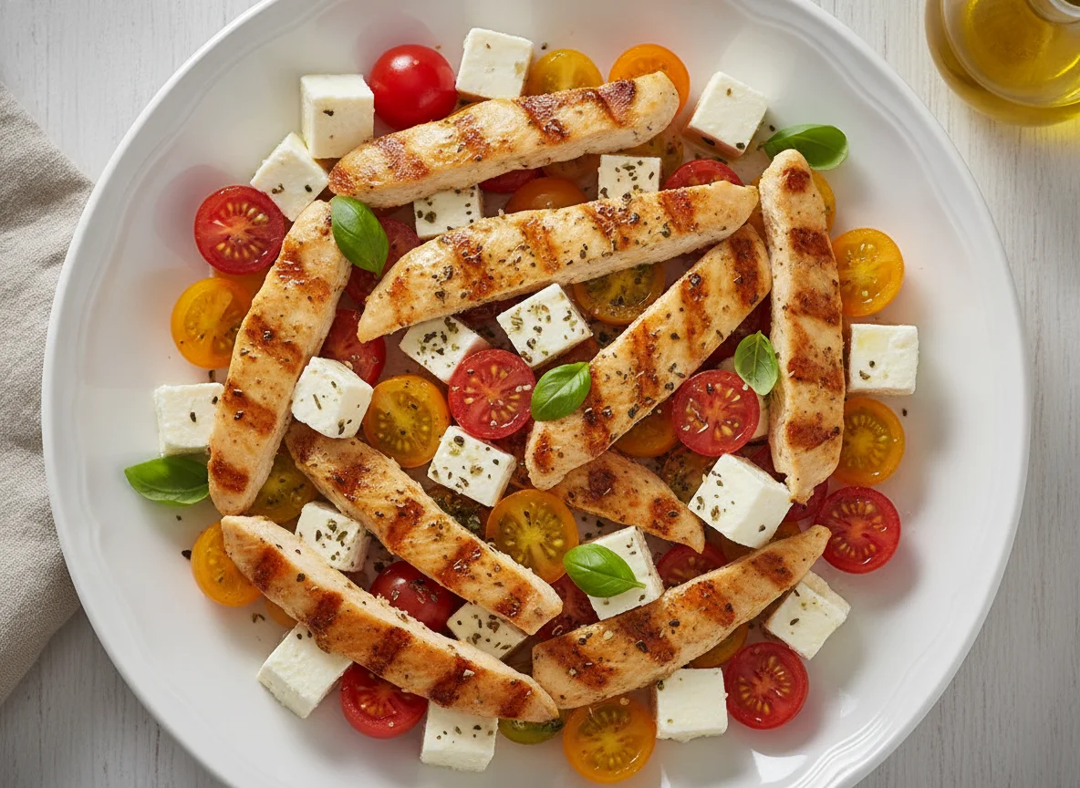 Salada de Frango com Tomate Cereja e Queijo Branco photo