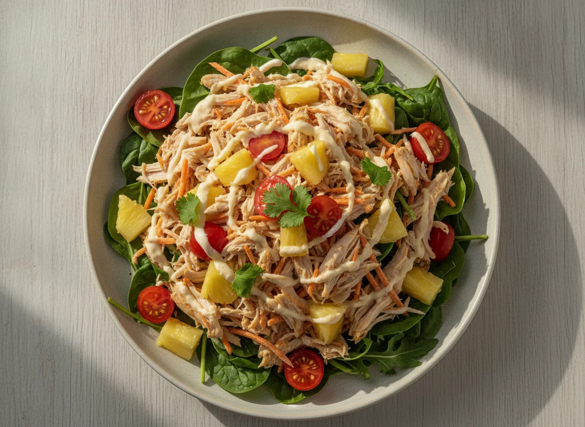 Salada de Frango Desfiado com Abacaxi e Cenoura photo