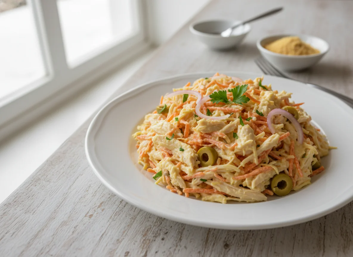 Salada de frango desfiado com cenoura photo