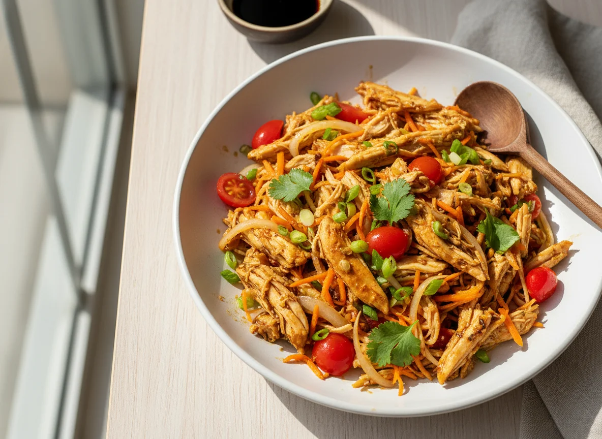 Salada de Frango Desfiado com Legumes e Shoyu photo