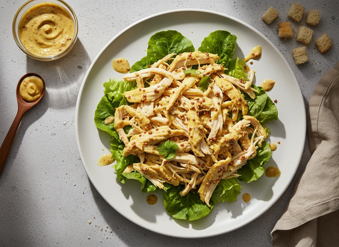 Salada de frango desfiado com mostarda photo