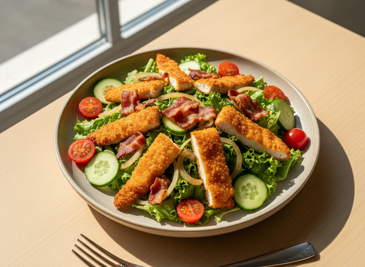 Salada de frango empanado photo