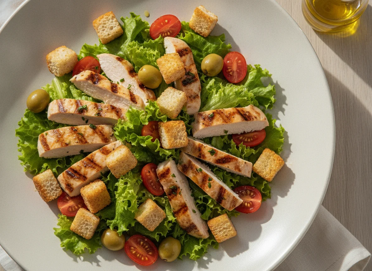 Salada de Frango Grelhado com Croutons photo
