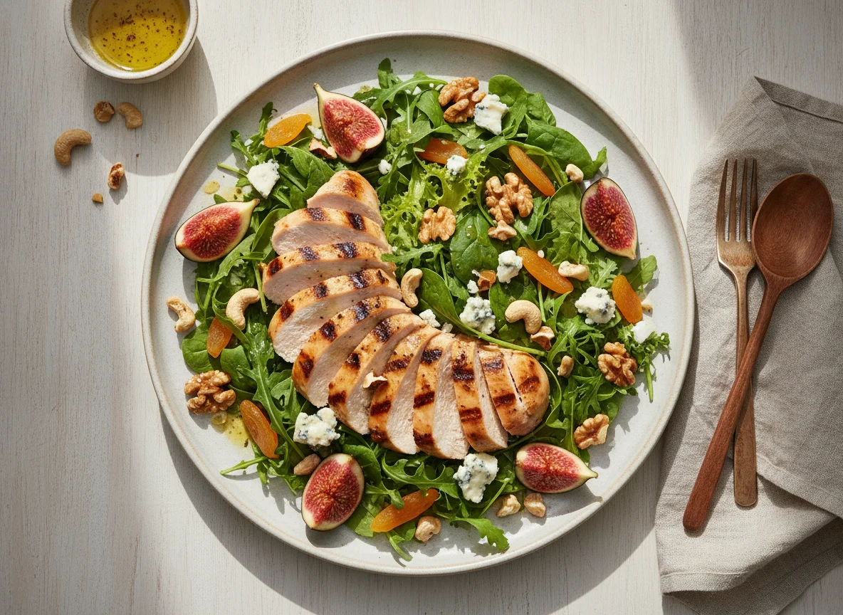Salada de Frango Grelhado com Figos e Nozes photo