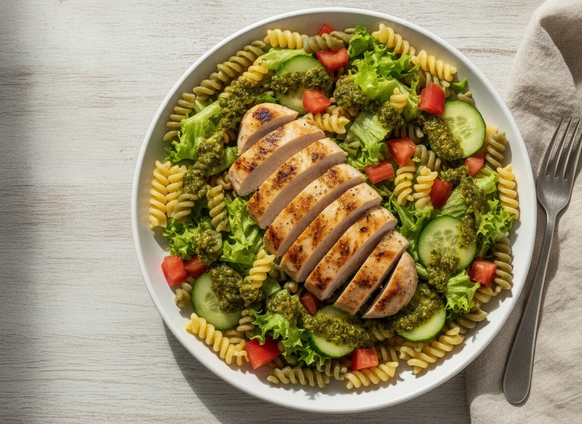 Salada de Frango Grelhado com Macarrão Fusilli photo