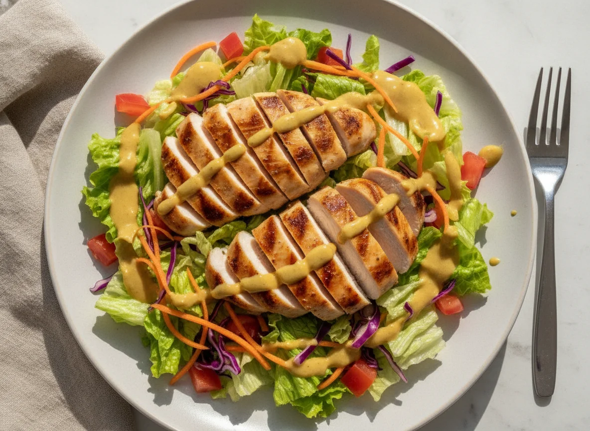 Salada de Frango Grelhado com Molho de Mostarda e Mel photo