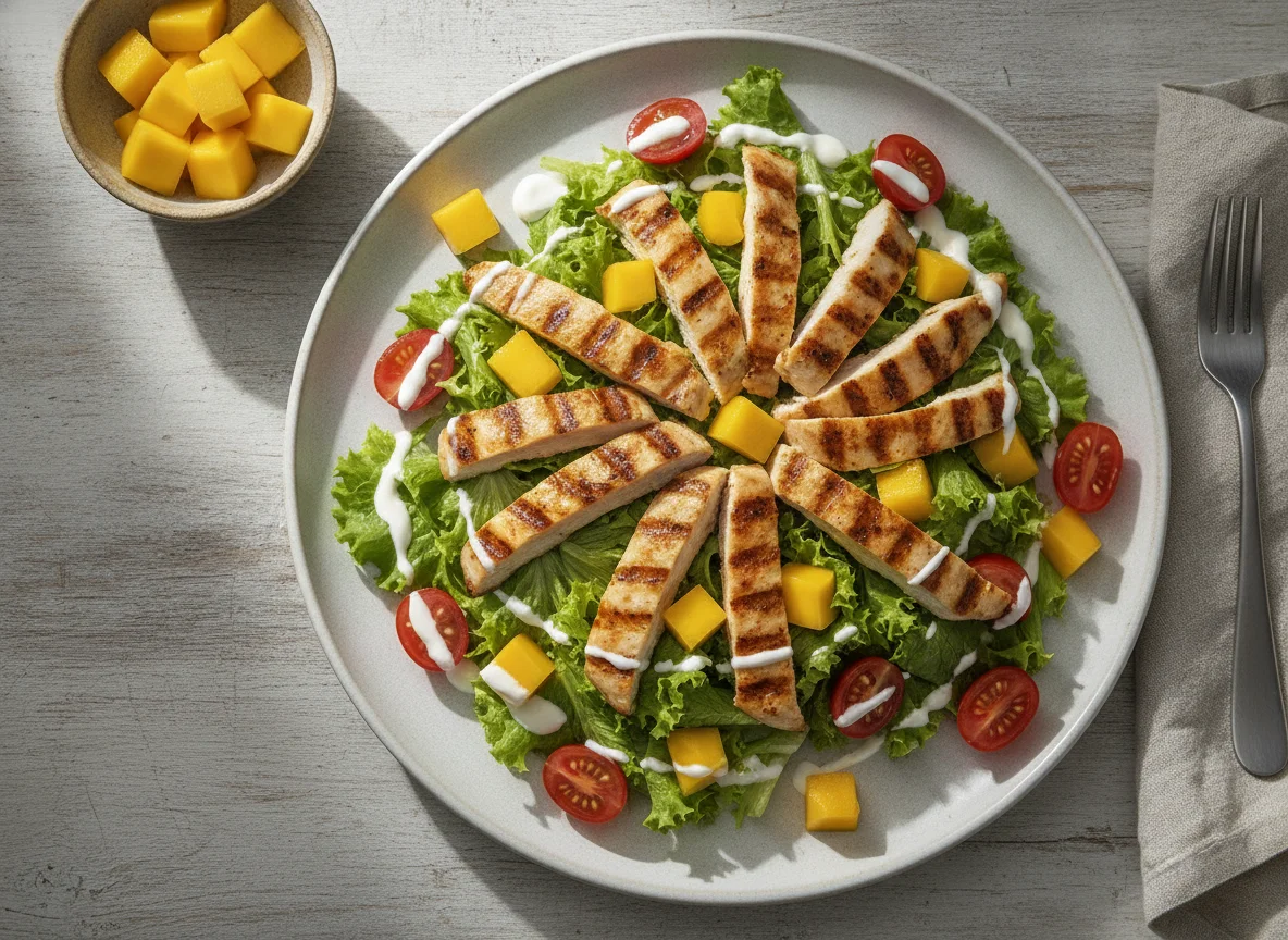 Salada de Frango Grelhado com Tomate e Manga photo