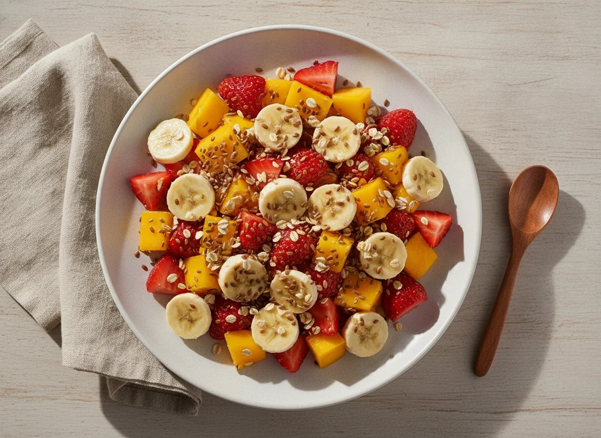 Salada de Frutas com Aveia e Linhaça photo