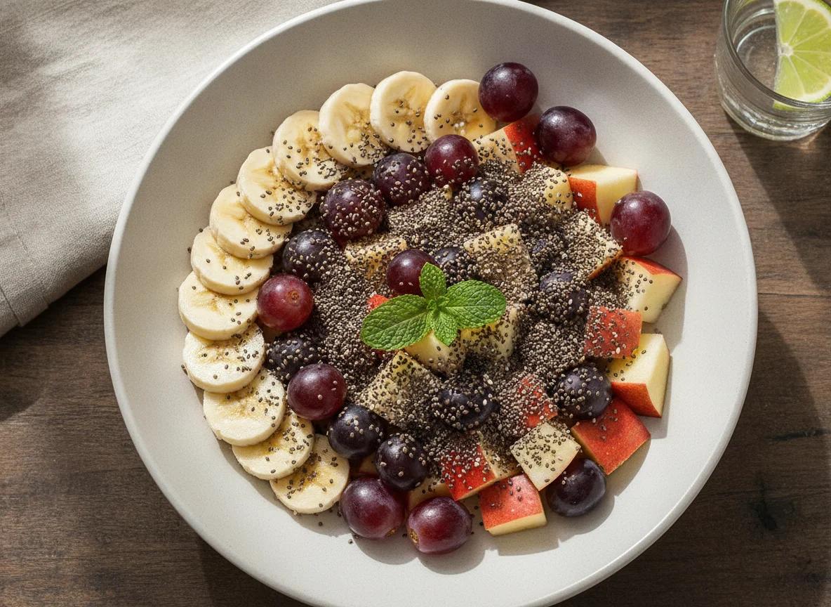 Salada de frutas com chia photo