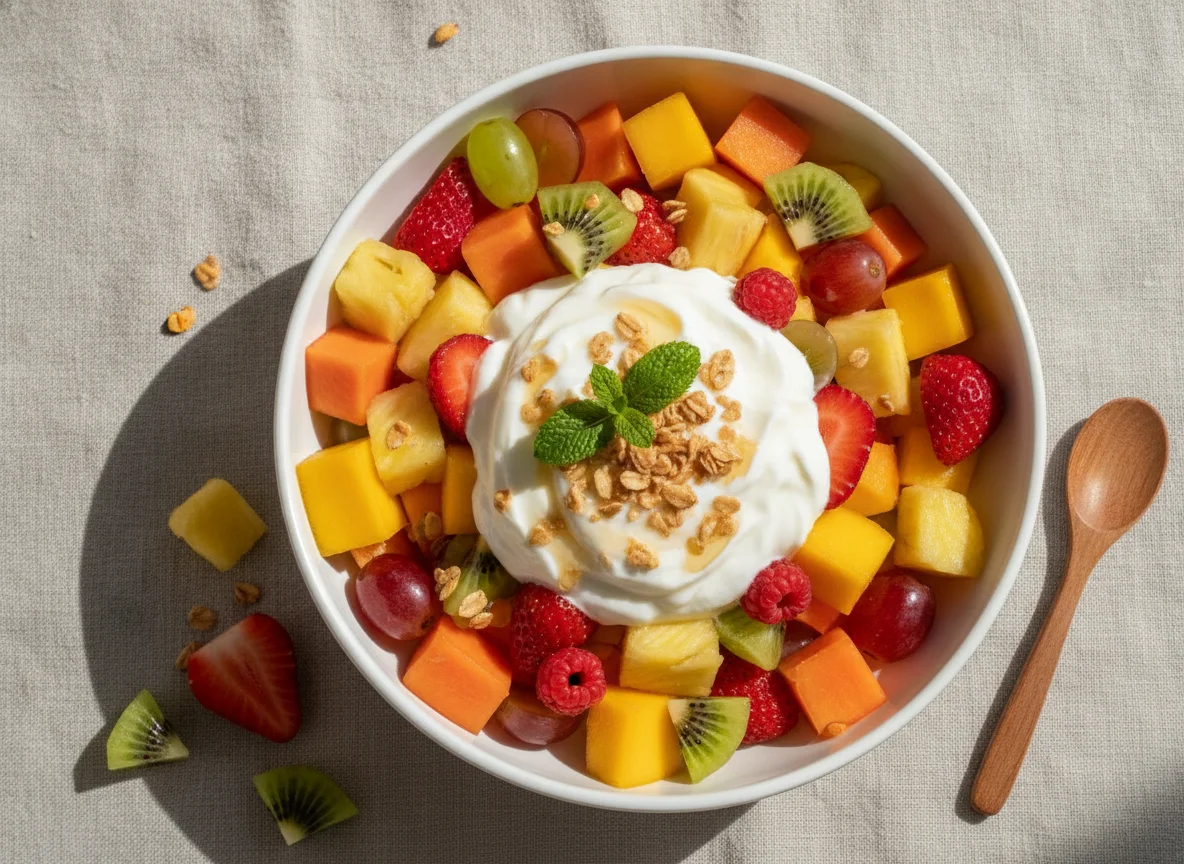 Salada de Frutas com Iogurte Natural photo