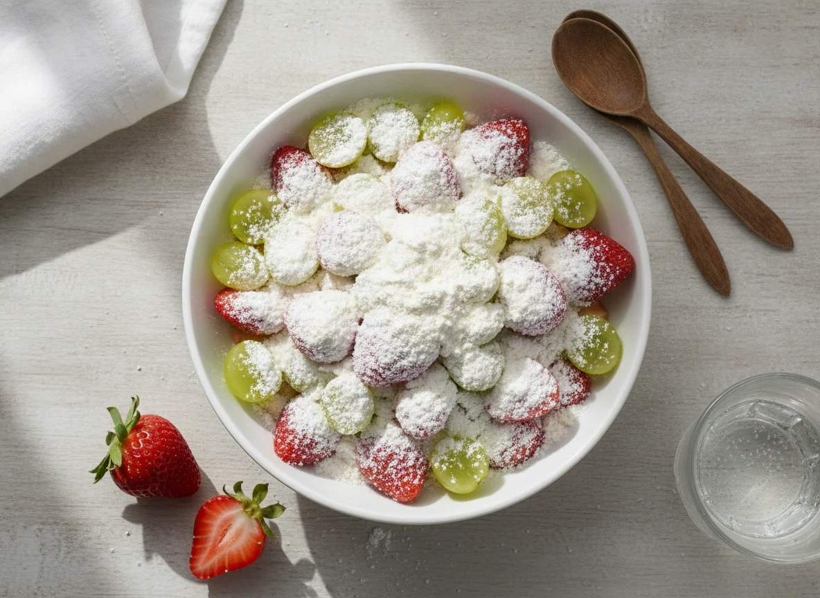 Salada de frutas com leite em pó photo