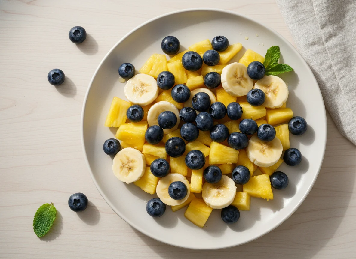 Salada de frutas com mirtilos photo