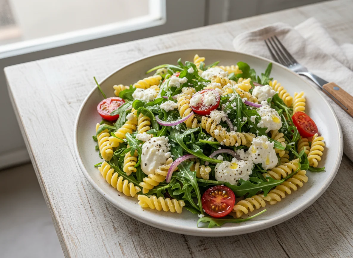 Salada de Fusilli com Rúcula e Molho Branco photo