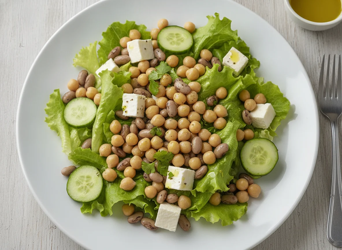 Salada de Grão-de-Bico e Feijão Frade photo