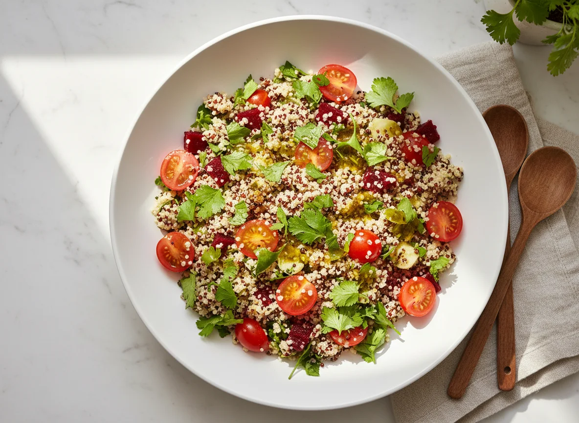 Salada de grãos e vegetais photo