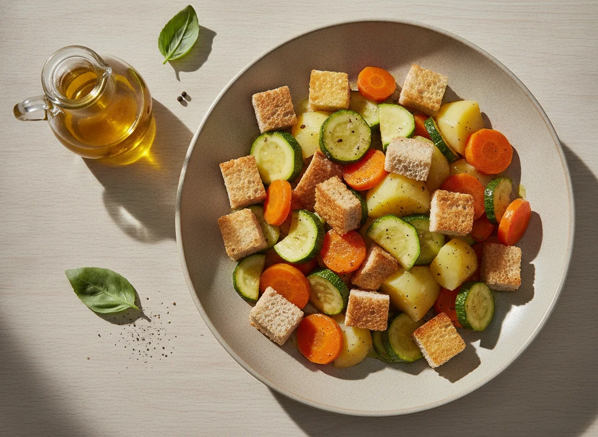 Salada de legumes com pão photo