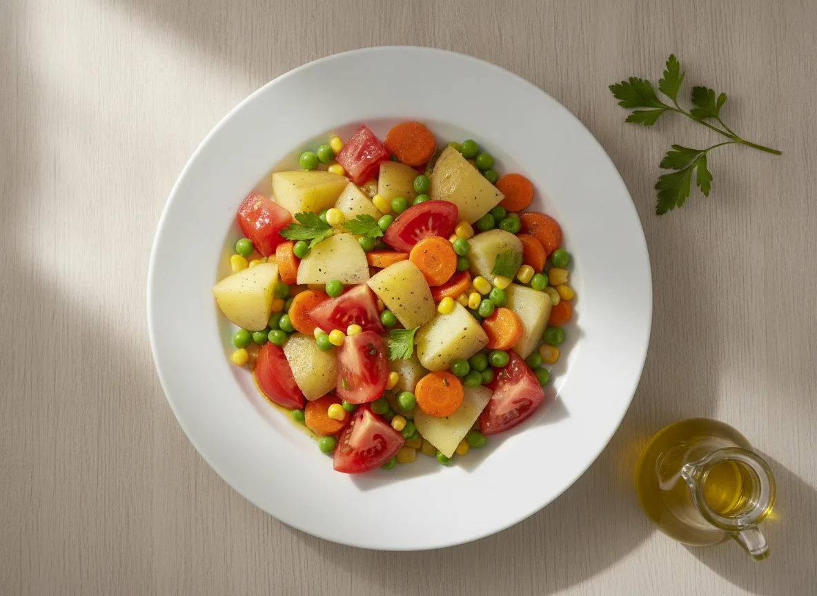 Salada de Legumes Cozidos com Tomate photo