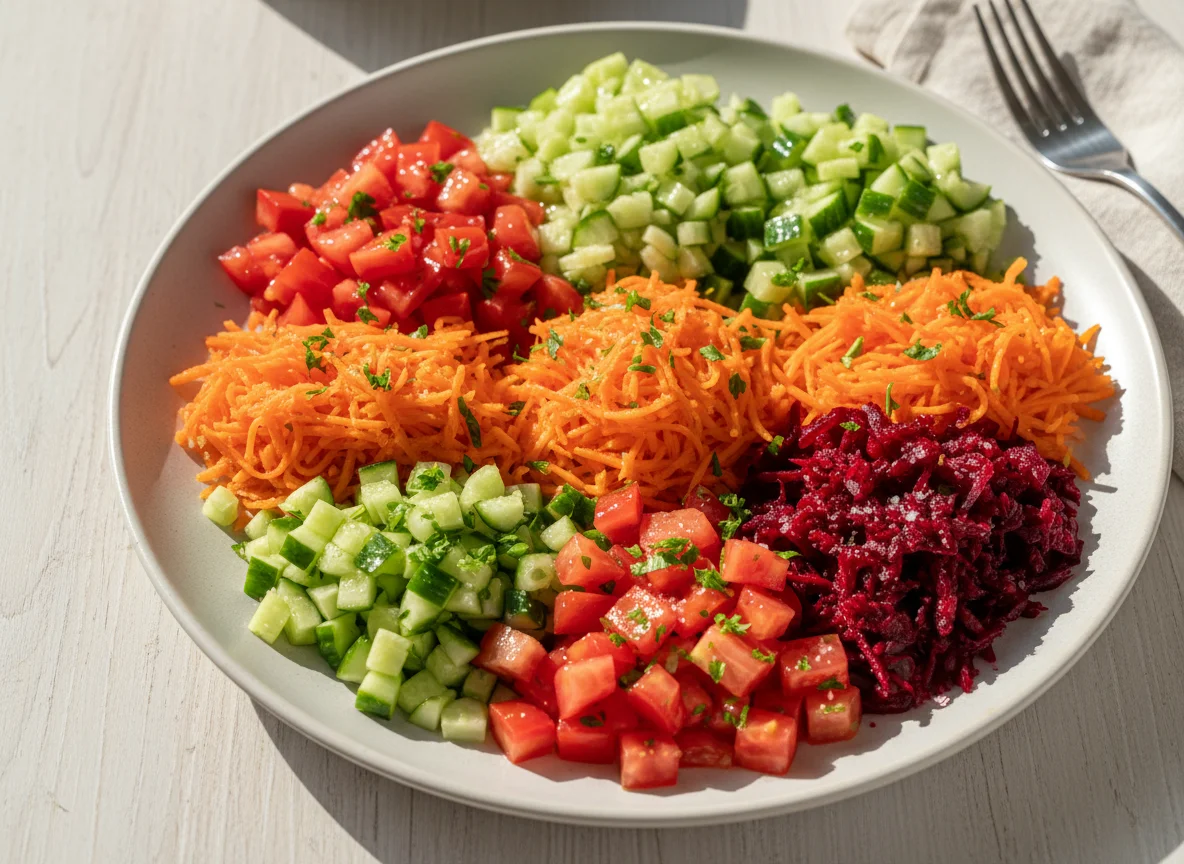 Salada de legumes picados photo