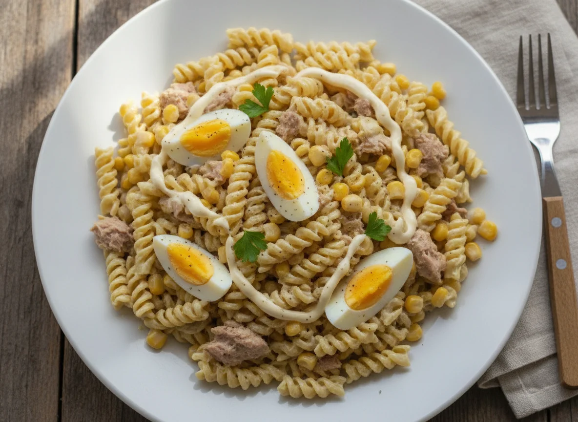 Salada de Macarrão com Atum e Ovo photo