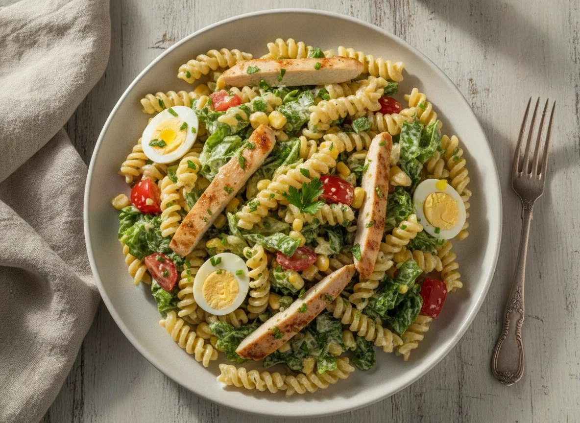 Salada de Macarrão com Frango e Vegetais photo