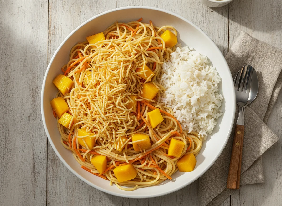Salada de Macarrão com Manga e Cenoura photo