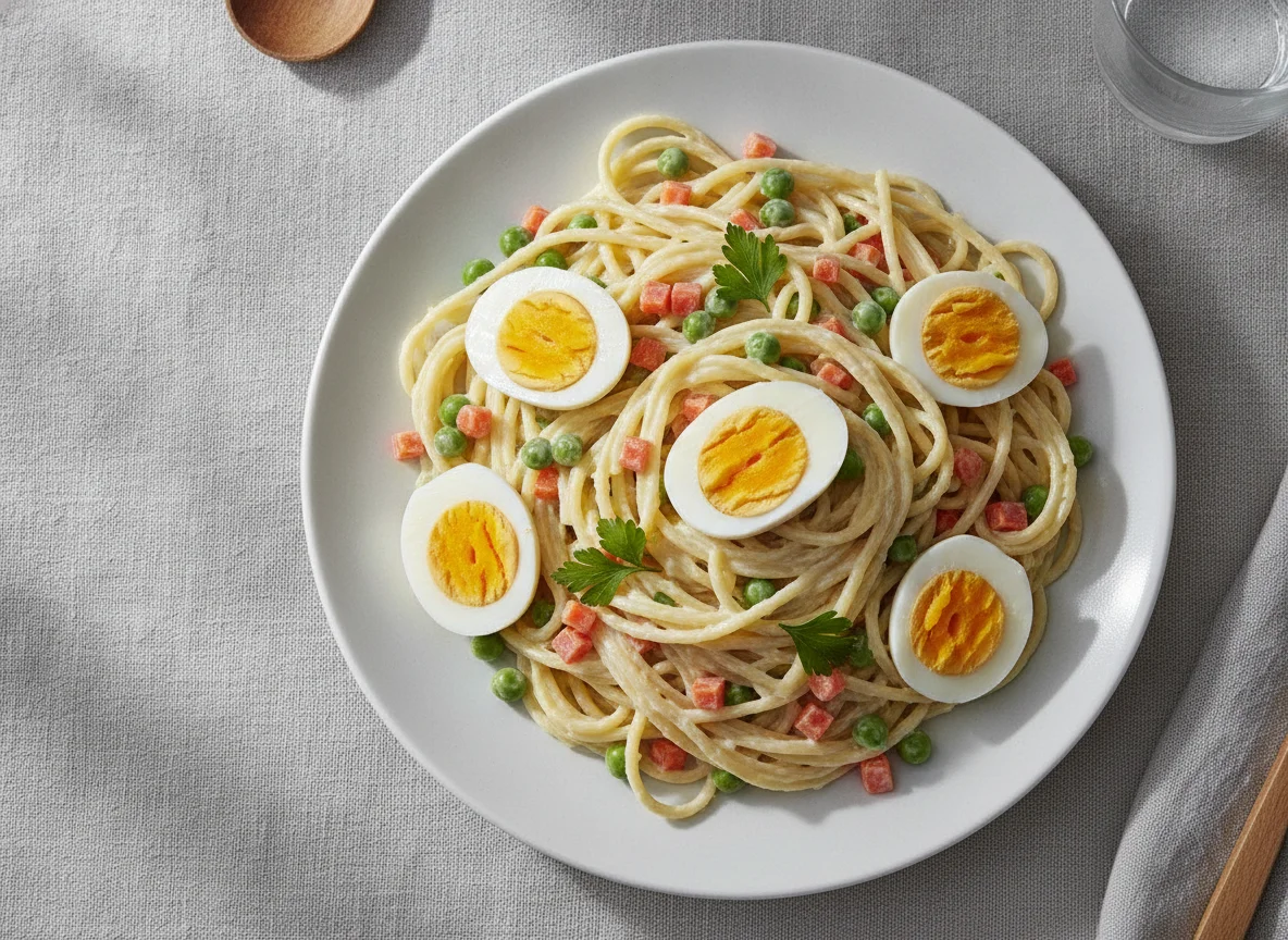 Salada de Macarrão com Ovo Cozido photo