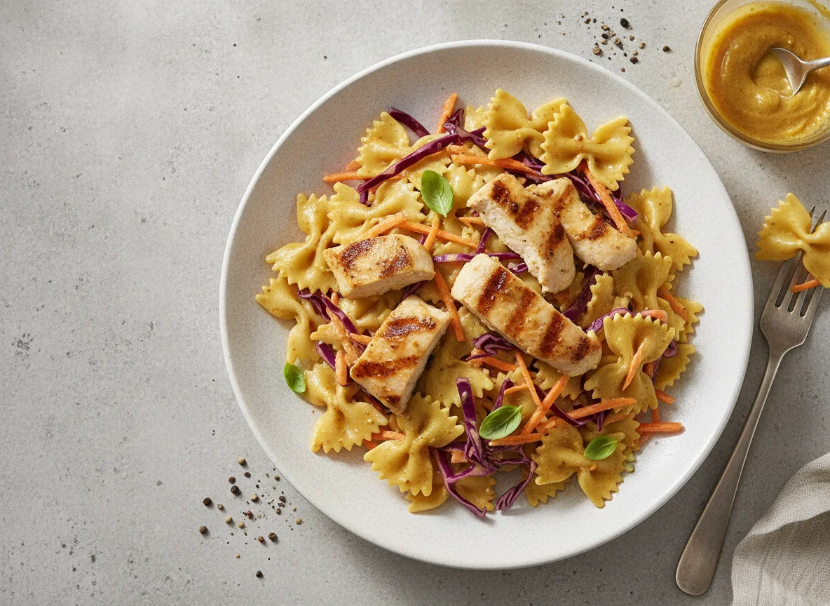 Salada de Macarrão Farfalle com Frango e Molho de Mostarda photo