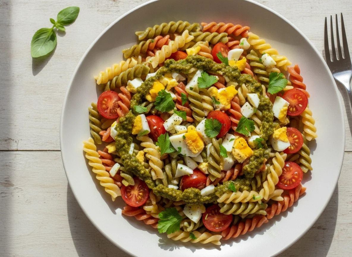 Salada de Macarrão Fusilli Colorido photo