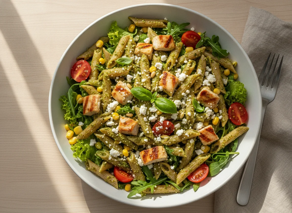 Salada de Macarrão Integral com Frango e Pesto photo