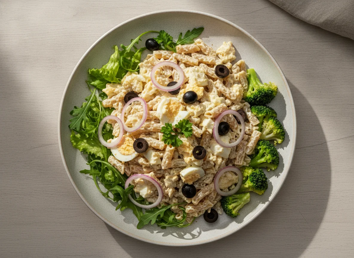 Salada de Macarrão Integral com Ovos e Vegetais photo