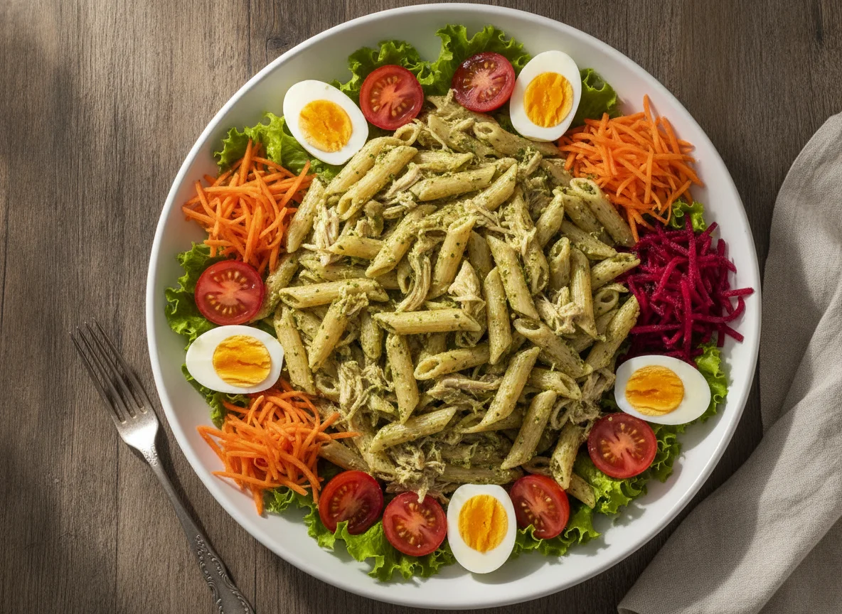 Salada de Macarrão Penne com Frango Desfiado photo