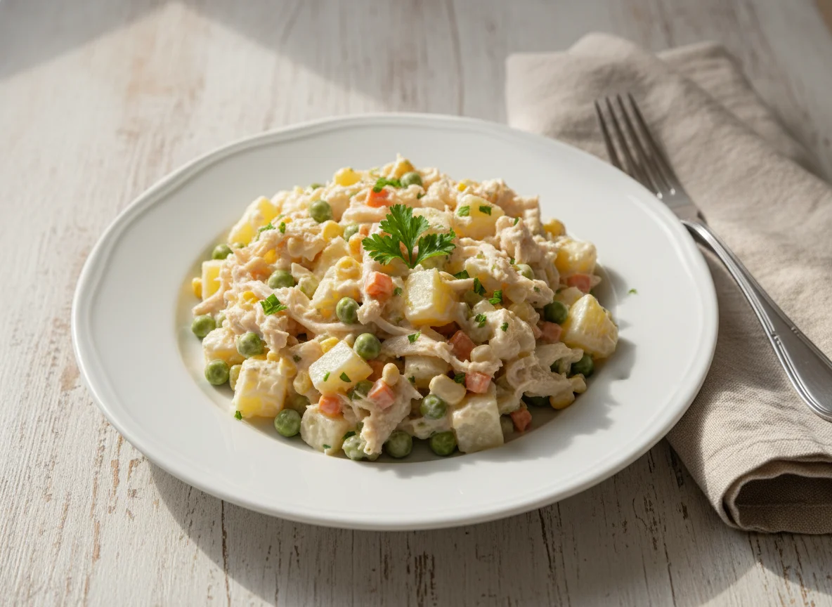 Salada de maionese com frango photo