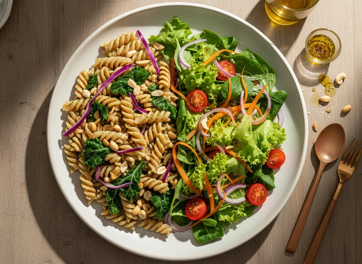 Salada de Massa e Salada Verde photo