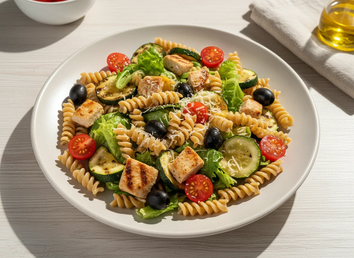 Salada de Massa Fusilli com Frango e Legumes photo