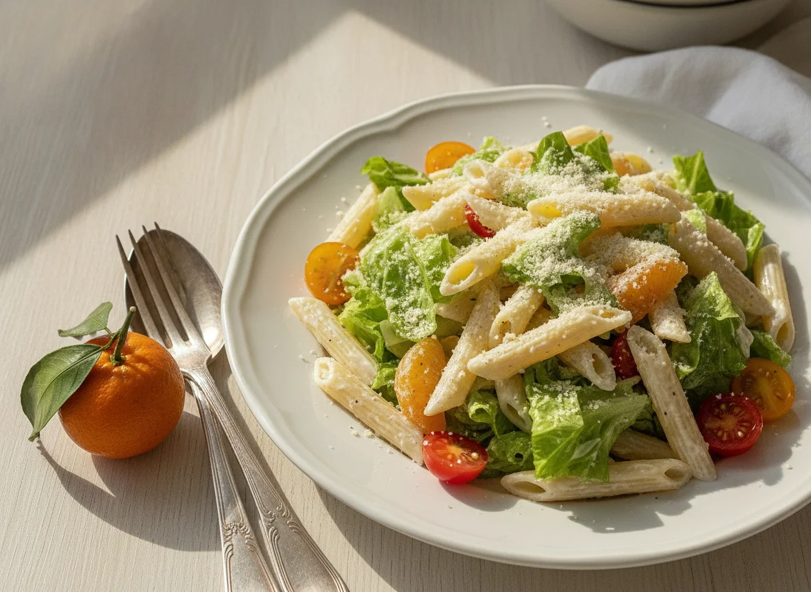 Salada de Massa Penne com Alface e Tangerina photo