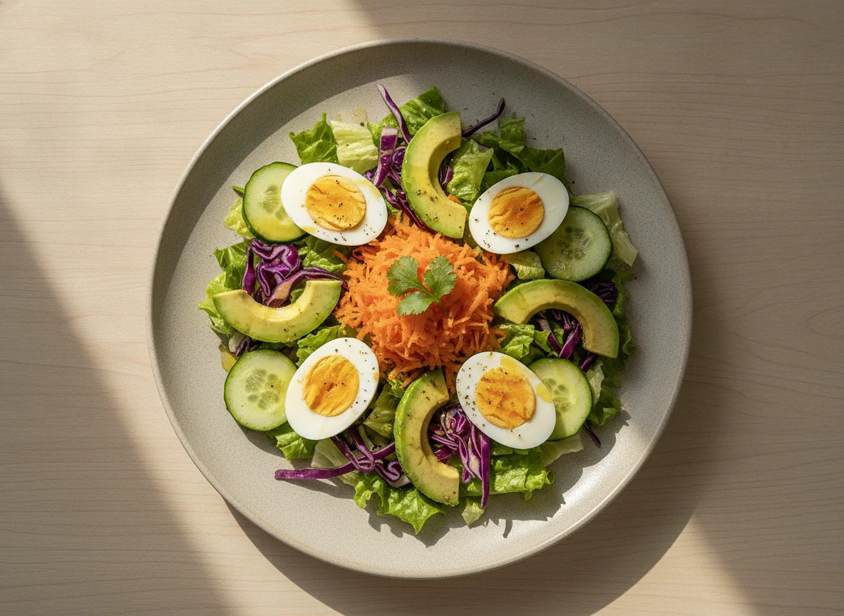 Salada de Ovo com Abacate e Legumes photo