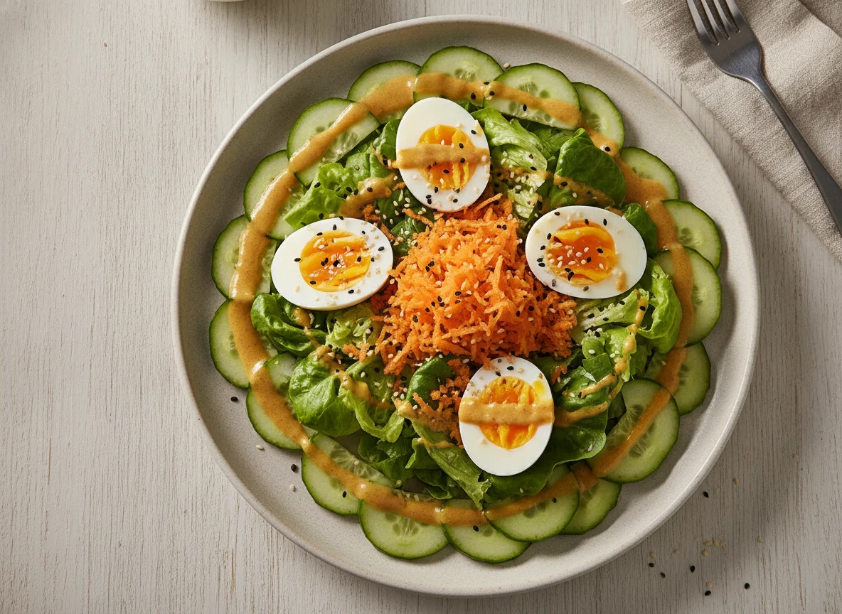 Salada de Ovos com Gergelim e Cenoura photo