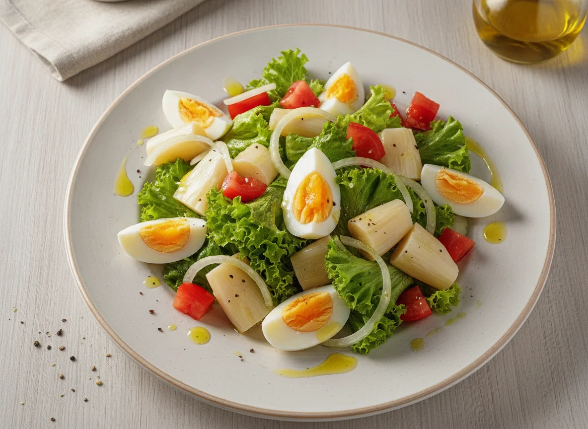 Salada de Ovos com Palmito e Vegetais photo