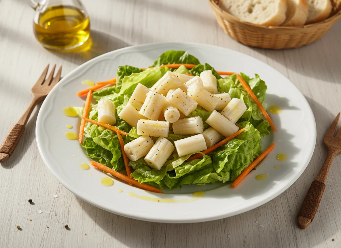Salada de palmito com alface e cenoura photo