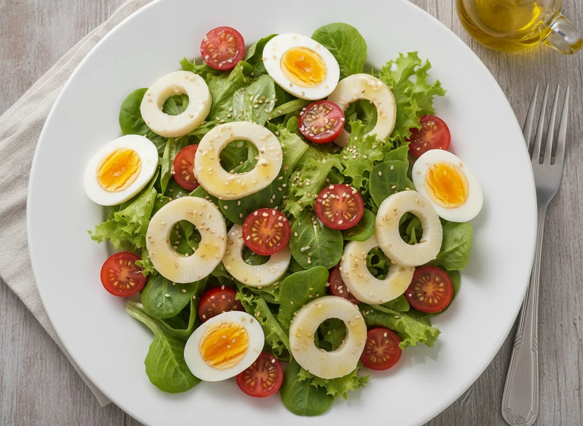 Salada de Palmito com Ovo e Tomate Cereja photo
