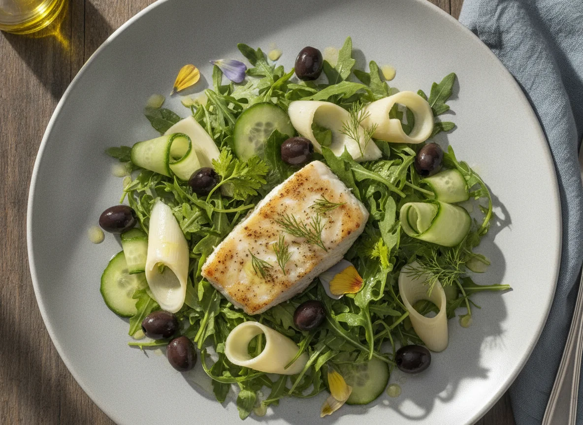 Salada de Palmito com Peixe e Azeitonas photo