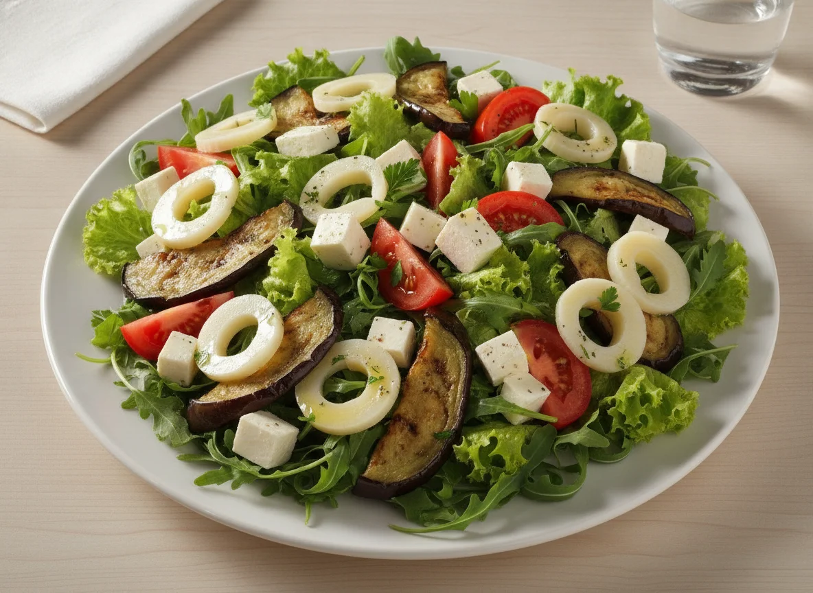 Salada de Palmito com Queijo e Tomate photo